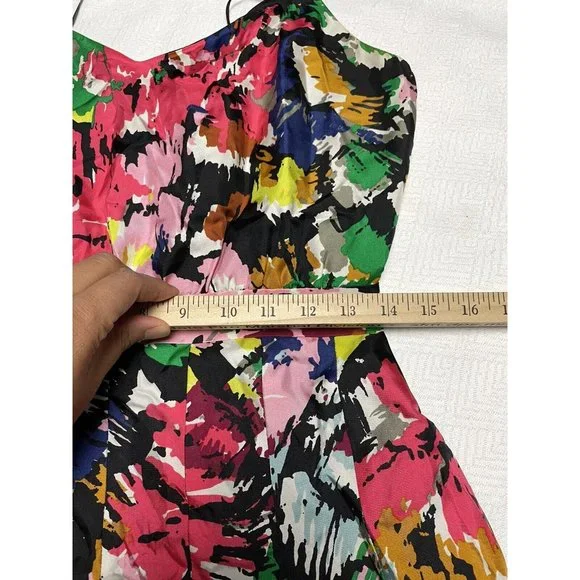J. CREW Brushstroke 100% silk dress with spaghetti straps size 4 - Picture 5 of 8